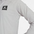 saysky womens pace flex hooded jacket sleeve, Wind-resistant, breathable jacket for running, light grey colour, close up of woman wearing grey saysky jacket
