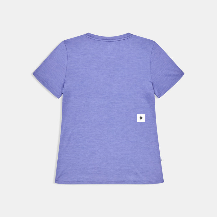 saysky clean pace t-shirt for women, quick dry, soft running t-shirt, light purple colour,  back profile of saysky running top on a white background