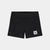 front view of saysky womens race shorts in a black colour with white logo