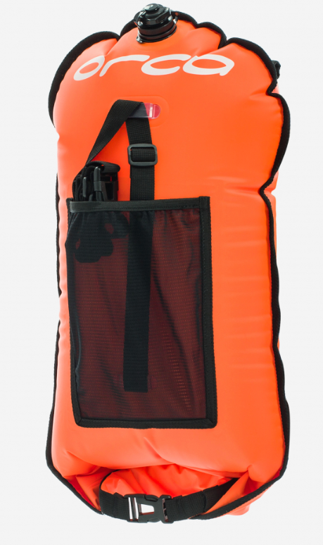 hi-vis neon orange Orca Swim Run Safety Bag to protect your belongings