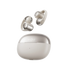 Wireless shokz silver grey earbuds with silver and white charging case 