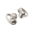 Pair of silver grey wireless shokz earbuds close up