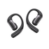 shokz openfit pro, wireless noise bone noise conducting earbuds, black colour, headphones laid on side