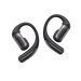 shokz openfit pro, wireless noise bone noise conducting earbuds, black colour, headphones laid on side
