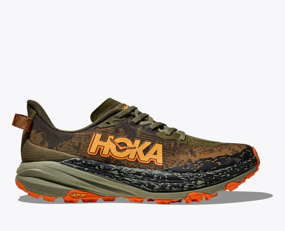 trail running shoe for men hoka speedgoat 6 brown
