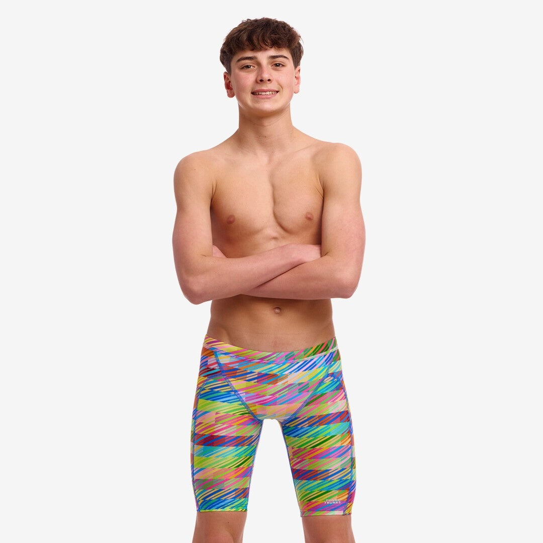swim jammers waist 28 for boys, funky trunks