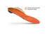 Superfeet orange shoe insole with 'Doctor-recommended Superfeet Shape' text on a white background