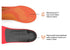 Superfeet Insole with red and white design, featuring a removable heel stabiliser and moisture-wicking top cover.
