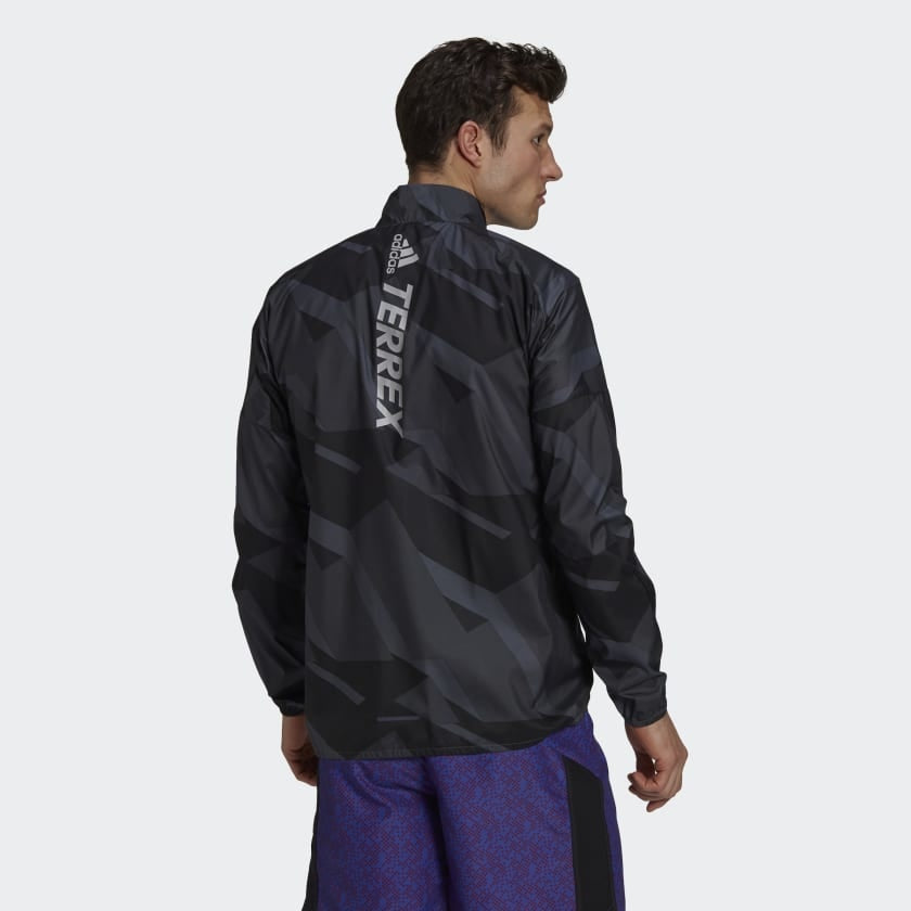 adidas terrex trail running windbreaker grey