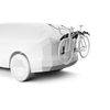 thule outway hanging rack mounted to white model car