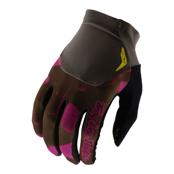 troy lee mtb glove, ace glove, black with pink and brown camo