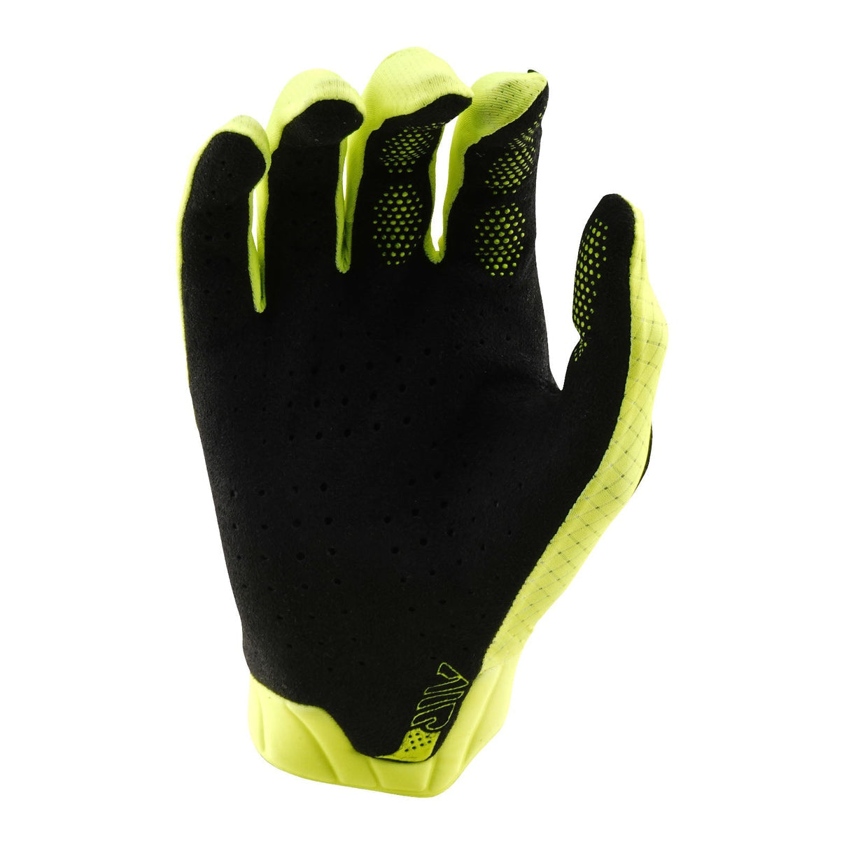 troy lee mtb air glove, yellow colour inside view