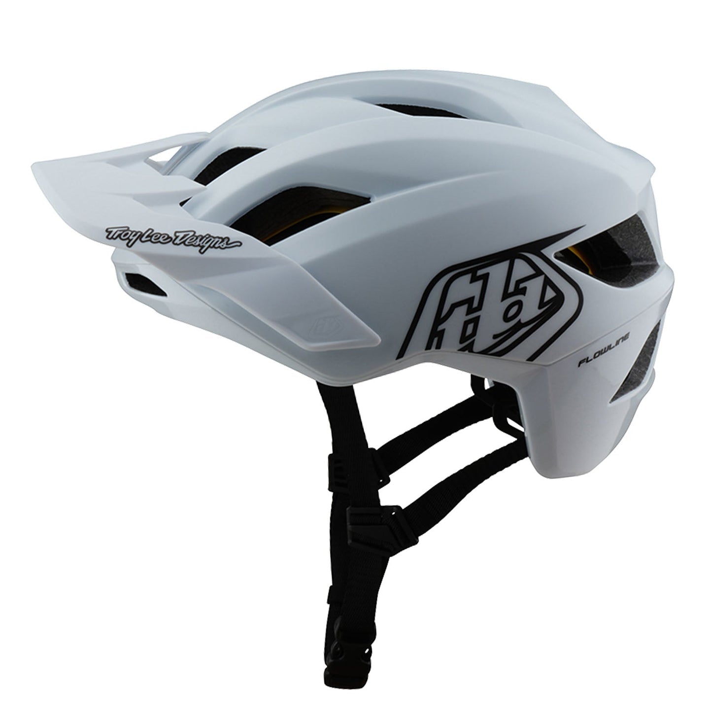 White Troy Lee Flowline MTB helmet