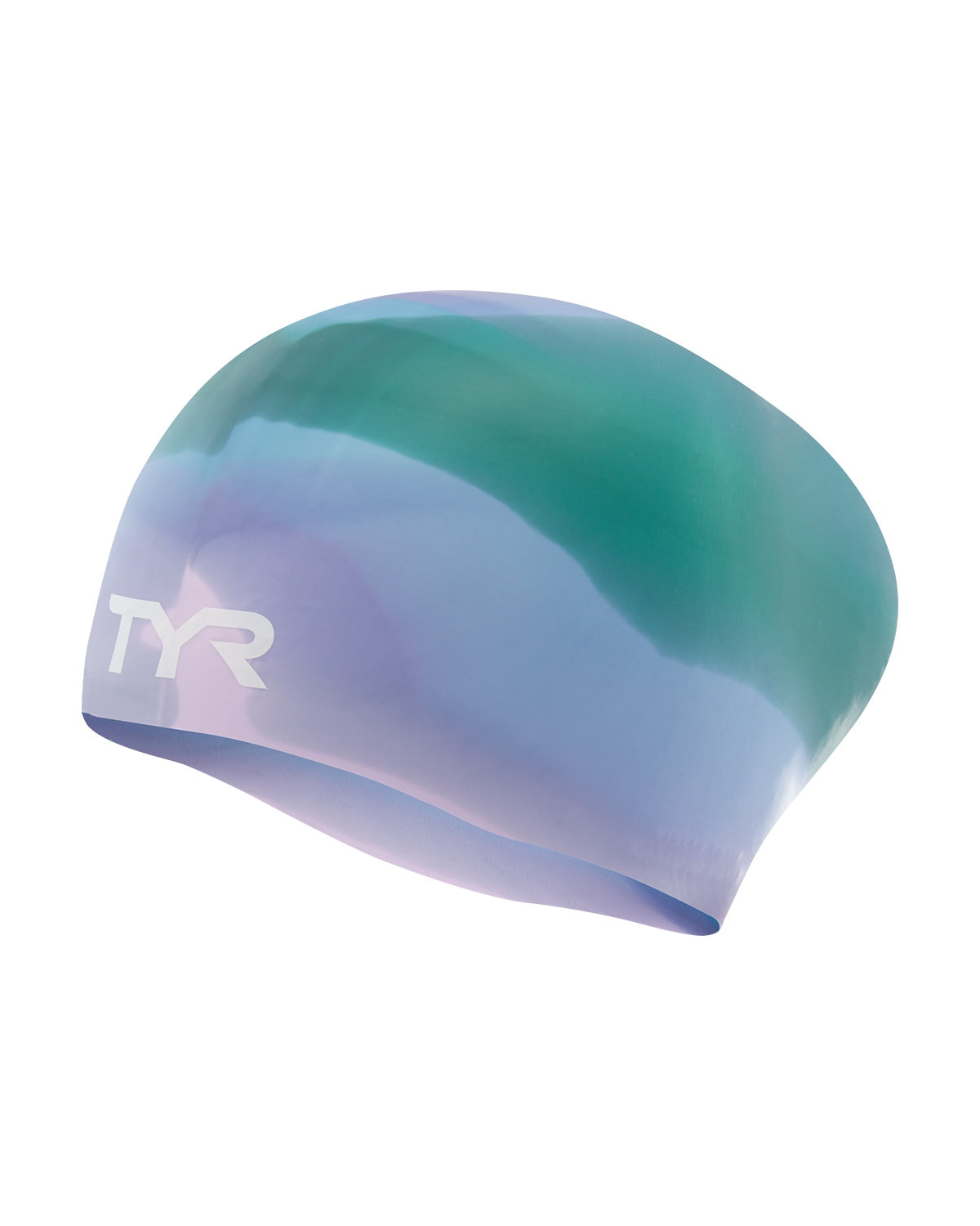 TYR tie dye long hair swim cap for girls