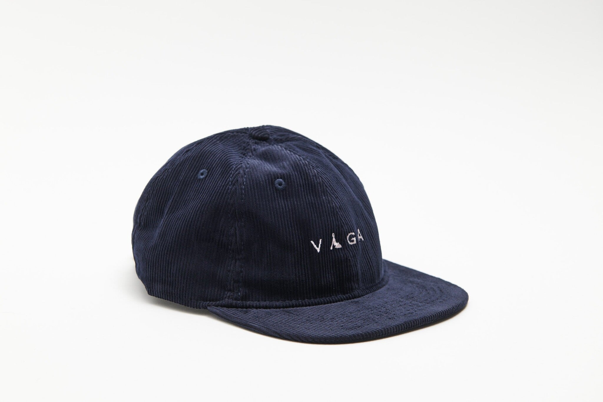 vaga corduroy cap, navy colour with white vaga logo