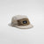 vaga pacer cap, lightweight water resistant running cap, white tan and brown colour, front angle of hat