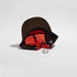 vaga pacer cap, lightweight water resistant running cap, red pink and brown colour, inside of cap