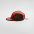 vaga pacer cap, lightweight water resistant running cap, red pink and brown colour, side panel of hat