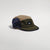 vaga pacer cap, lightweight water resistant running cap, navy green and tan colour, front angle of hat