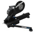 wahoo kickr move bike trainer, bike trainer with side to side movement, black cycling trainer front side view