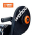 wahoo kickr smart trainer, indoor cycling trainer, black colour, close up of zwift connection