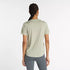 new balance short sleeve shirt for women, lightweight breathable tshirt, light green colour, back of model wearing tshirt