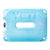 Yeti ice block 1.8kg for freezing and storing in coolers, front view in a blue colour