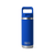 YETI Rambler 532 ml Water Bottle, insulated flask bottle for maintaining internal temperatures, front view of bottle in a blue colour