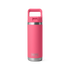 YETI Rambler 532 ml Water Bottle, insulated flask bottle for maintaining internal temperatures, front view of bottle in a pink colour