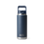 YETI Rambler 769 ml Water Bottle, insulated flask bottle for maintaining internal temperatures, front view of bottle in a dark blue colour