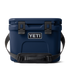 Yeti roadie cooler for cold storage in a navy colour front view