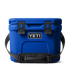 Yeti roadie cooler for cold storage in a royal blue colour front view