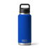 front view of 1 litre yeti rambler insulated bottle in a royal blue colour
